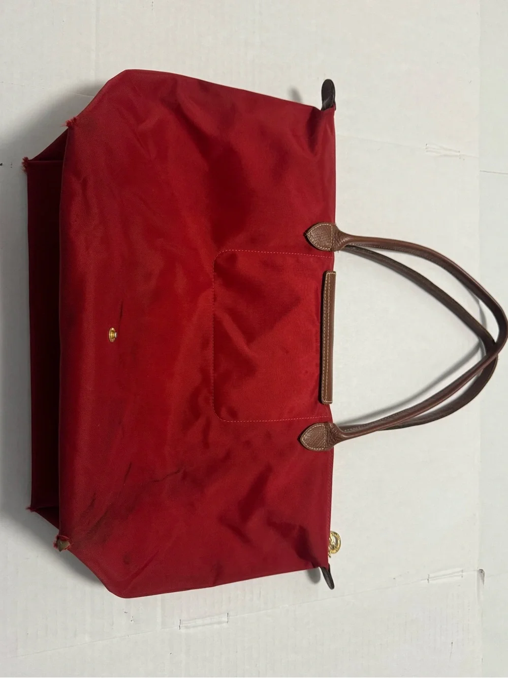 Longchamp Le Pliage Eiffel Tower Red Nylon Tote Stylish Bag Casual Japan READ!
